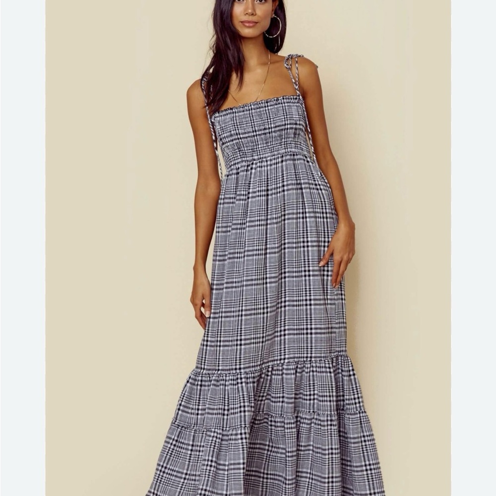 Blue Life Blue and White Smocked Maxi Sundress